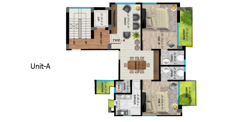 Fortuna Palace 3 Bed 4th Floor Unit A 1460 SFT